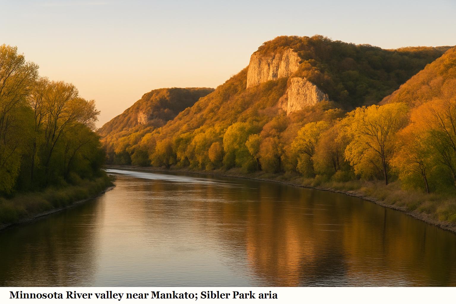 Minnesota River valley at Mankato