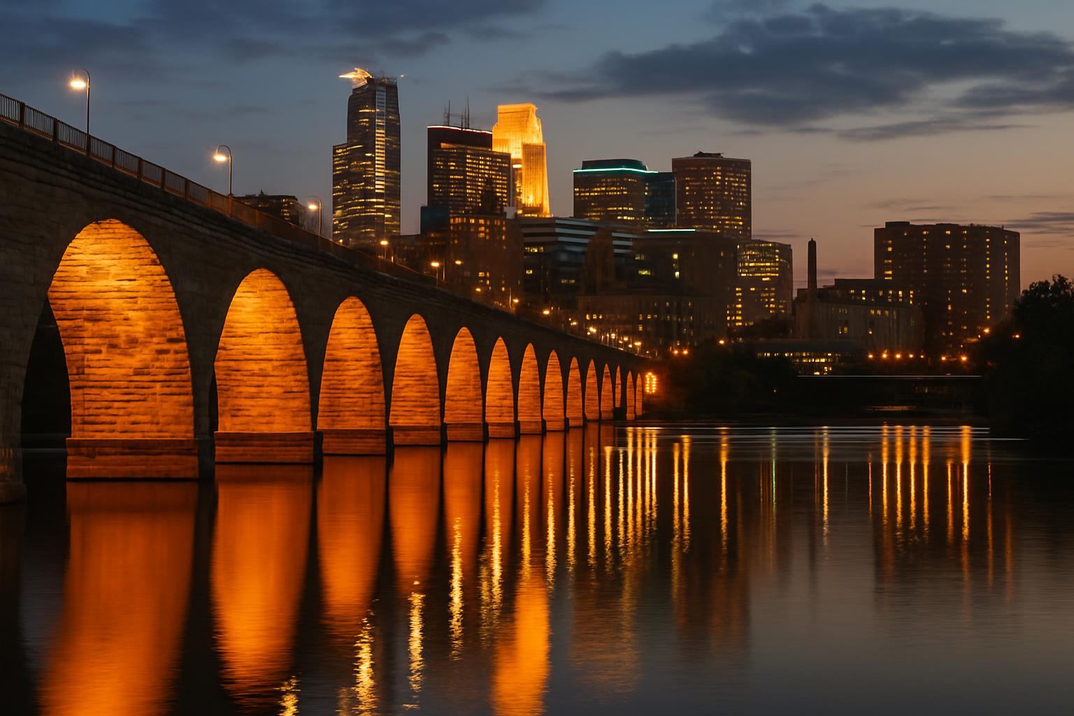 Stone Arch Bridge at twilight