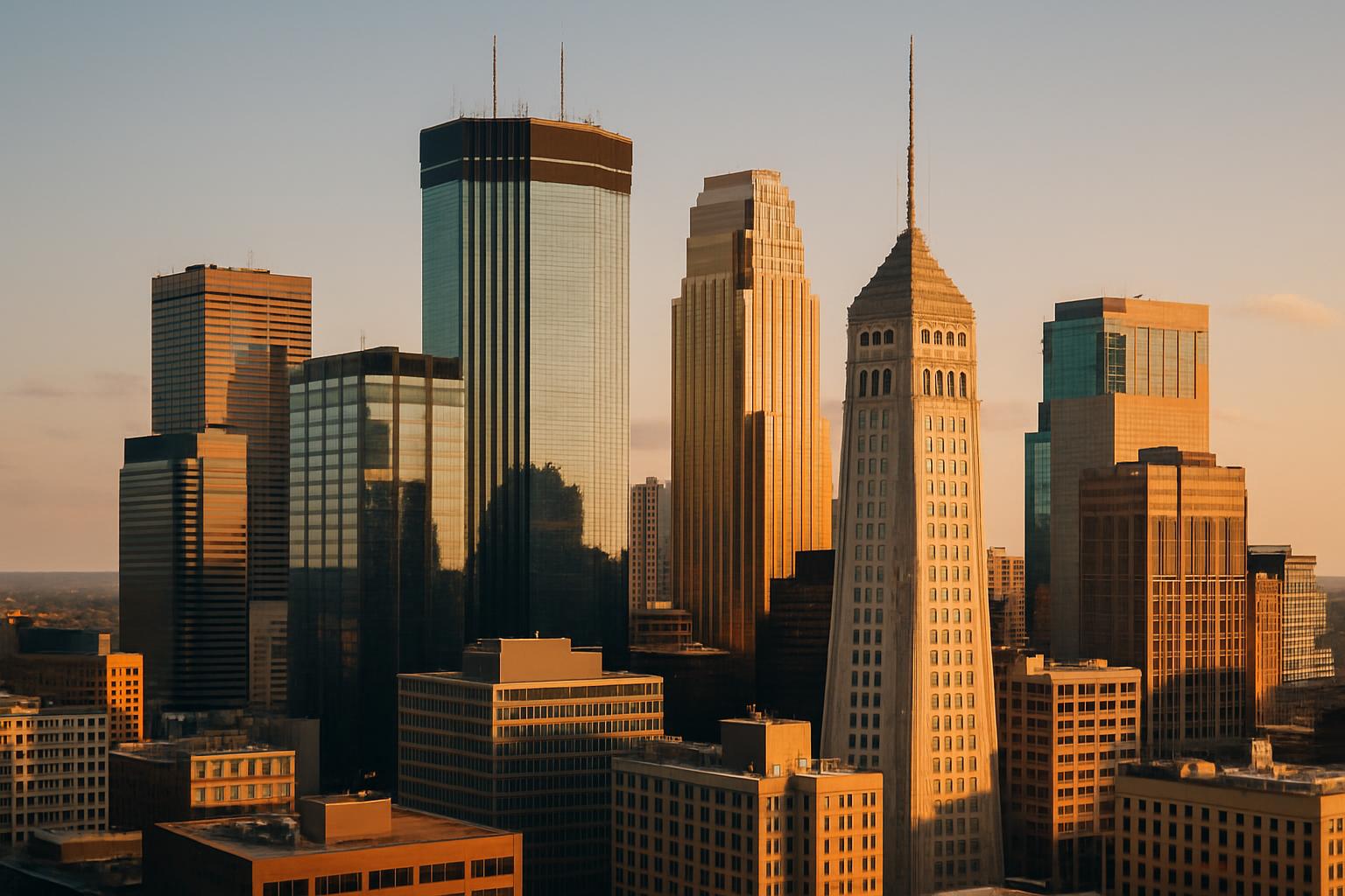 Minneapolis skyline at golden hour