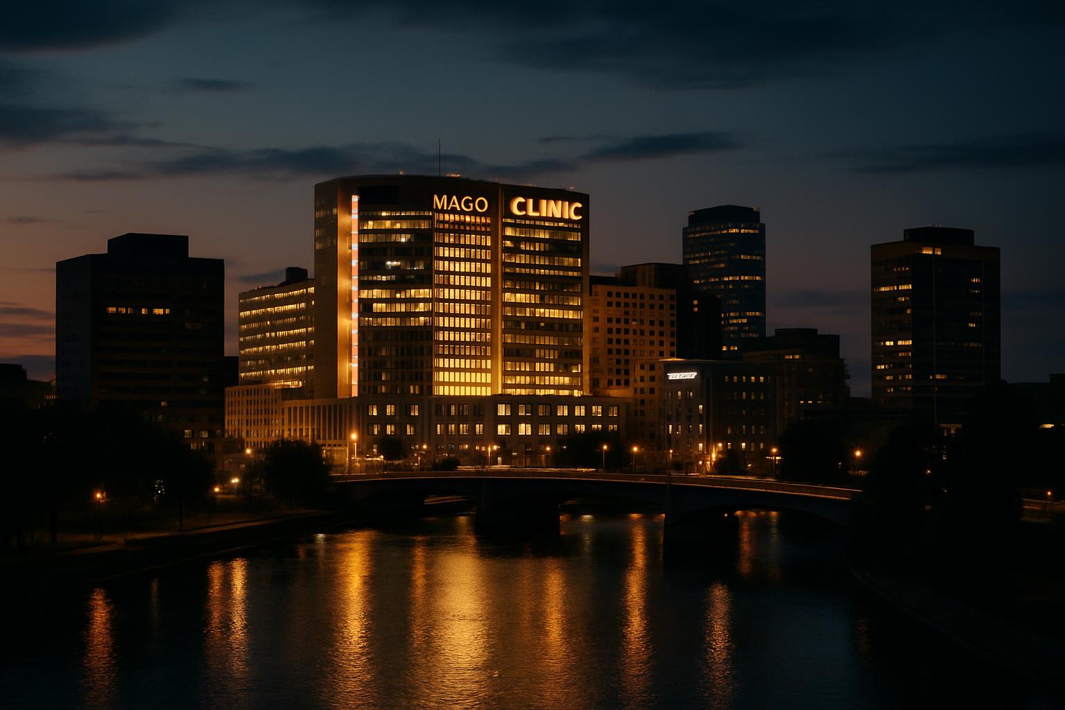 Rochester skyline at dusk