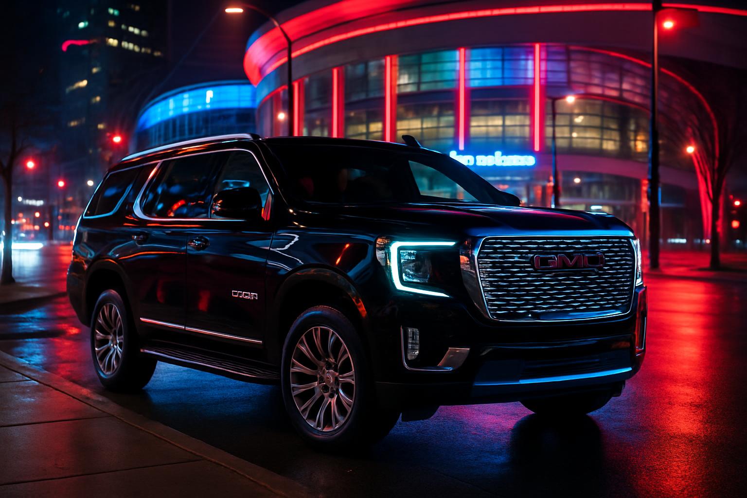 Black SUV waiting near sports arena